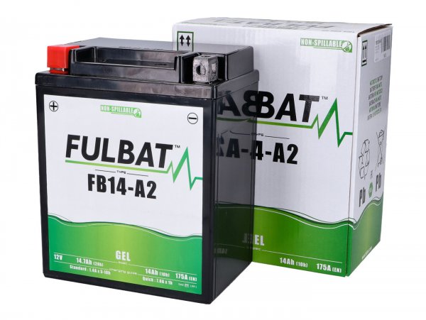 Batterie (Gel), wartungsfrei  -FULBAT FB14-A2, 12N14-4A, 12V 14Ah, 134x89x166mm