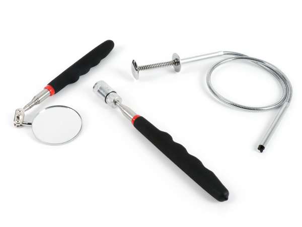 Telescopic tool set -CT 3-in-1 mirror, LED magnetic tool, flexible gripper arm