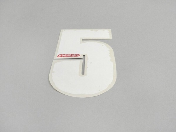 Sticker -HEBO racing number 140x84mm- white - 5