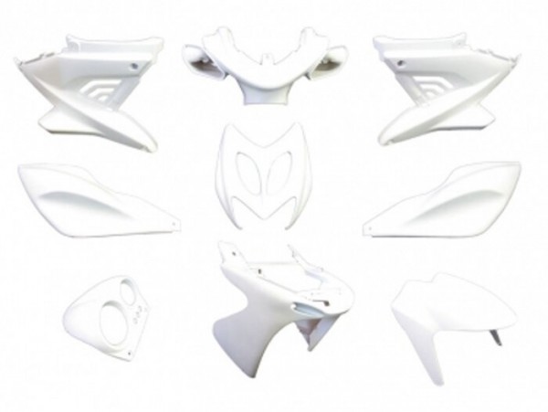 Body part kit -EDGE- 9pc. - Yamaha Aerox (YQ50/L, 2-stroke), MBK Nitro (YQ50/L, 2-stroke) - white mat