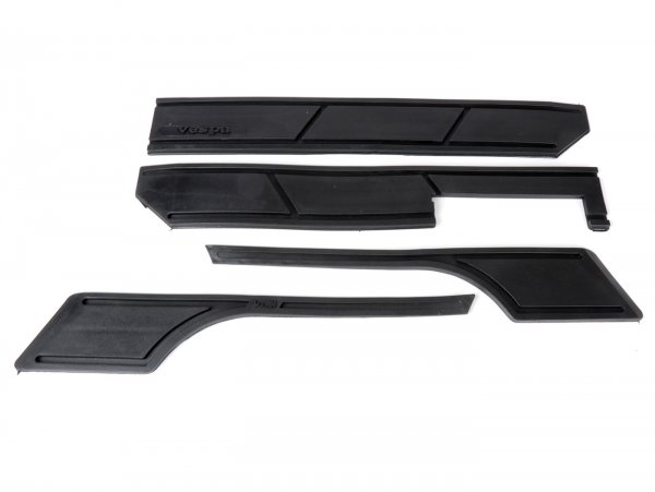 Bumper protection - rubber parts set self-adhesive -ARIETE- Vespa PX - white - for mudguard and side bonnet - black
