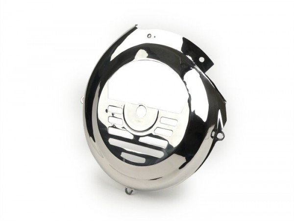 Fly wheel cover (stainless steel) -SPAQ- Vespa Smallframe 1965-1973  V50 N (V5A1T(N) 92877-), V50 S (V5SA1T(S) 15325-56587), V50 L (V5A1T (L), V50 R(V5A1T(R) -824984), V50 Special (V5A2T), V50 Special (V5B1T -32499), V50 Sprinter (V5SS2T), SS50 (V5SS