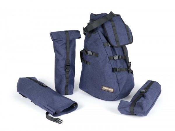 Roller-Gepäcksack -Rollersack- Groß mit einem Hauptfach - blau meliert