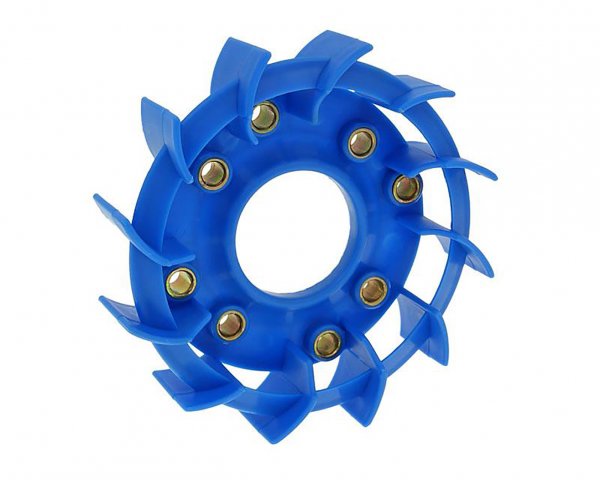 Ailettes de ventilateur -NARAKU- Racing bleue pour Kymco, Baotian, GY6 50, 139QMB