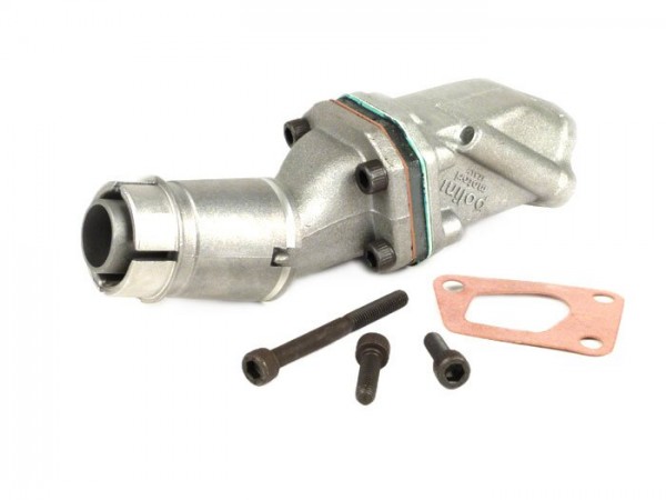 Intake manifold - for reed valve -POLINI 3-stud reed valve- Vespa PK XL - Ø=16mm Dellorto SHB
