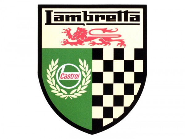 Sticker -LAMBRETTA Castrol Lambretta checkered 70x85mm-