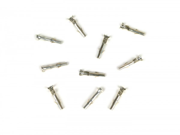 Crimp terminal for bullet plug stator/wiring loom -L=20 mm, Ø=2,1 mm- Vespa PK, PX EFL, Cosa, T5 125cc - 10 pcs - female