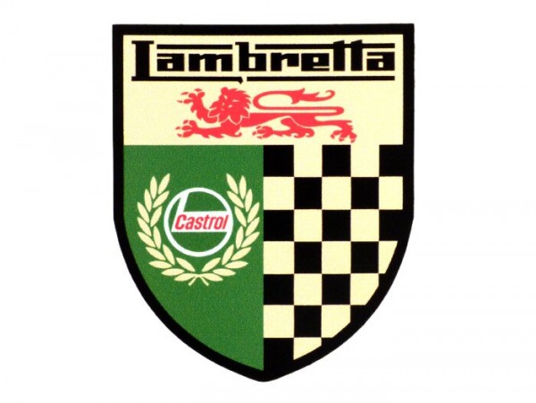 Autocollant -LAMBRETTA Castrol Lambretta checkered 55x45mm-