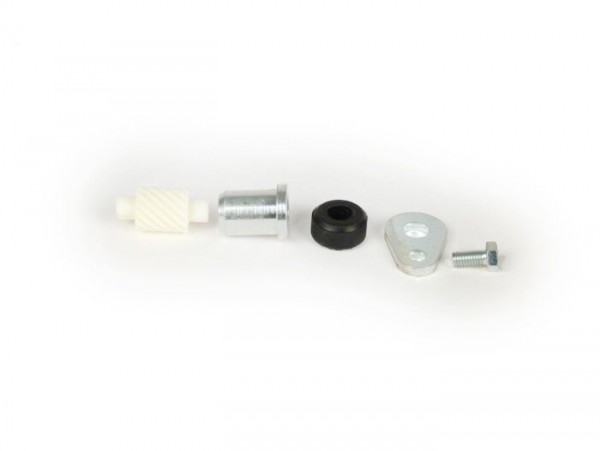 Kit piñón reenvío cuentakilómetros -CALIDAD OEM- Vespa 12 dientes, l=27mm, 2,7mm cuadrado, blanco (compatible con Vespa PX (-1984))