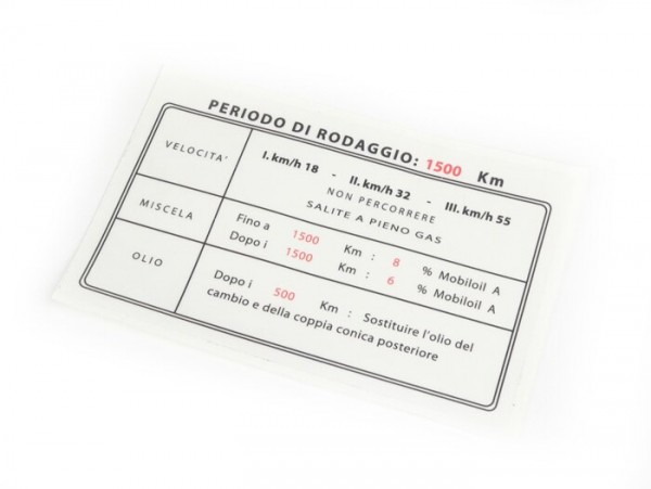 Running in sticker -LAMBRETTA- LD 125 (1956-), LD 150, D 150