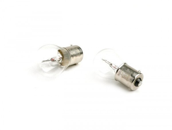 Light bulbs -BA15s (straight pins) - 12V 21W - set of 2 - white