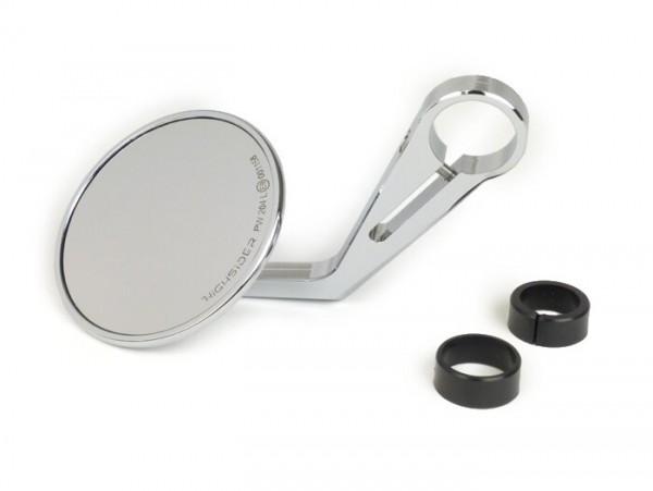 Mirror -HIGHSIDER Montana (E-marked)- CNC handle bar ends- Ø=102mm - chrome