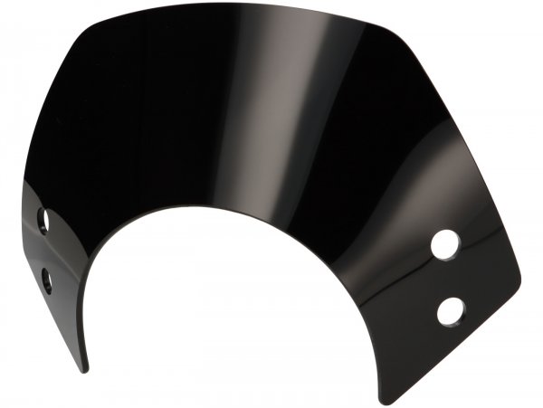 Flyscreen without  bracket -MOTO NOSTRA, w=300mm, h=105mm- Vespa GT, GTL, GTS, GTS Super 125-300cc (-2022) - black