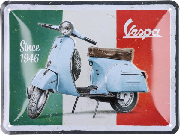 Plaque publicitaire -Nostalgic Art- Vespa, "Vespa Since 1946", 15x20cm