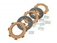 Clutch friction plate set -MALOSSI SPORT Vespa type 7 springs (Rally200, PX200, T5 125cc)- 3 friction plates (incl. springs and steel plates)