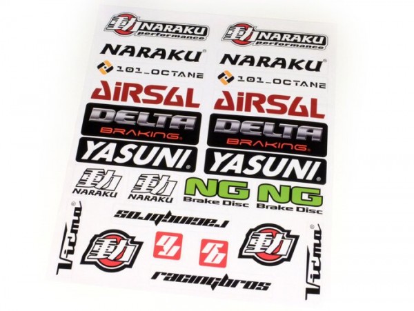 Sticker set -NARAKU / YASUNI / AIRSAL- 290x340mm, 22 pcs