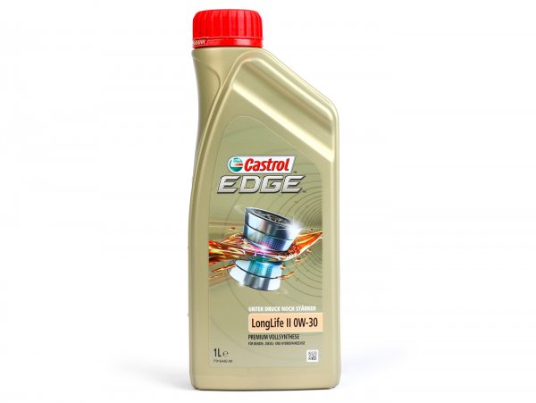 Aceite -CASTROL Edge Premium Longlife II (1502BF, VW506 01)- 4-Takt SAE 0W-30 totalmente sintético - 1000ml - recomendación para Vespa GTS125 iGet