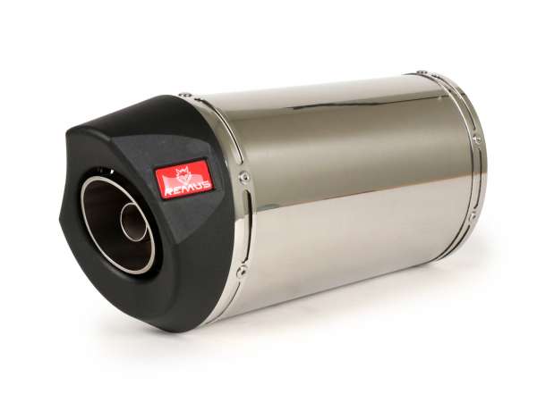 Silencer -REMUS RSC- Ø=55mm, Euro3 (2014-2016) - Vespa LX 125-150ie 3V, Vespa S 125-150ie 3V, Vespa Primavera 125-150ie 3V, Vespa Sprint 125-150ie 3V -  silver stainless steel