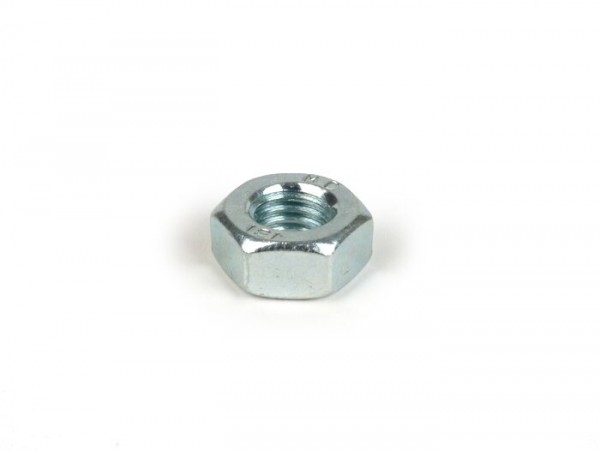 Nut -DIN 934- M10 x 1.5 (used for engine mounting bolt Vespa V50, V90, SS50, SS90, PV125, ET3, PK S, PK XL, used for shock-absorber/engine Vespa PX80, PX125, PX150, PX200 (1984-), T5 125cc, Cosa, PK S, PK XL)