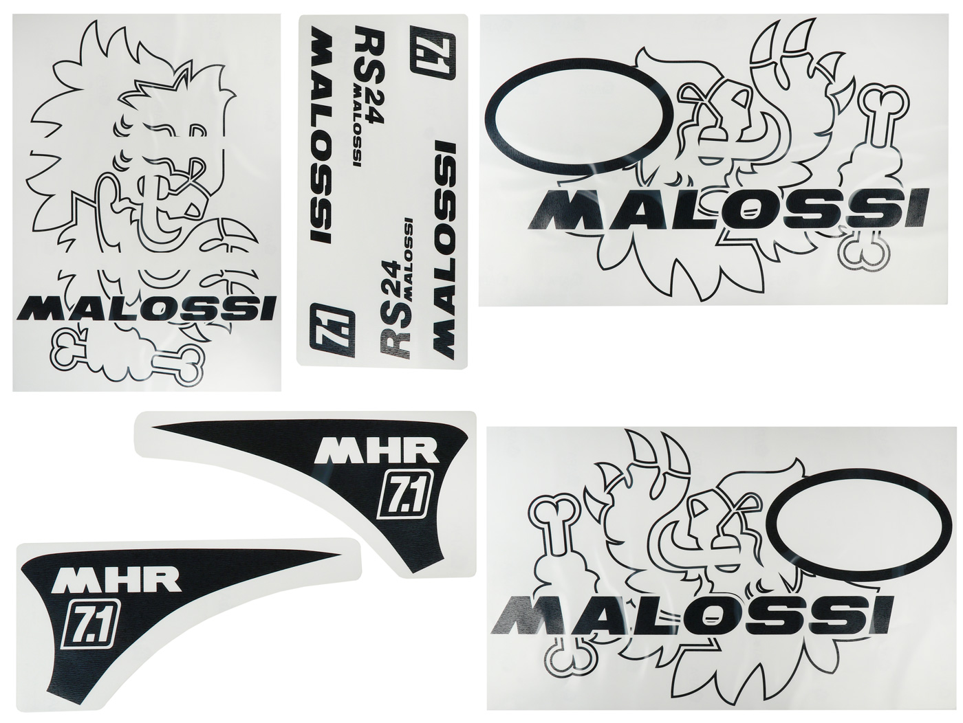 Malossi Sticker Set Trophy for Vespa Primavera/Sprint, Black/White  Heavy  Tuned: Cheap spareparts for Scooter, Bikes, Motorcycles & Vespa