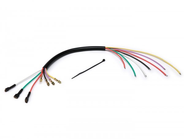 Kabelast Zündgrundplatte -VESPARATUR- Vespa PX alt, 7 Kabel - mit lila Kabel, verlängerte Kabel für Lusso Motor