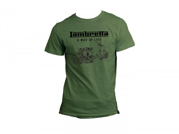 T-shirt -LAMBRETTA - A way of life- men - olive green - S