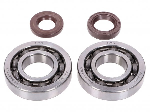crankshaft bearings -NARAKU- FKM heavy duty C3 left and right incl. oil seals for Peugeot 100cc 2-stroke