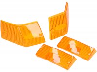 Jeu cabochons clignotants -OEM QUALITY 4 pièces- Vespa PX80, PX125, PX150, PX200, T5 125cc - orange