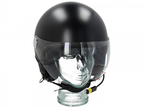 Helmet -VESPA Visor BT "Super Tech"- nero vulcano (98/A) - M (57-58cm)