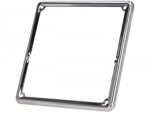Decorative frame for licence plate/number plate -PREMIUM- 177x177mm - new Italian version (from January 1999) - chrome-plated steel