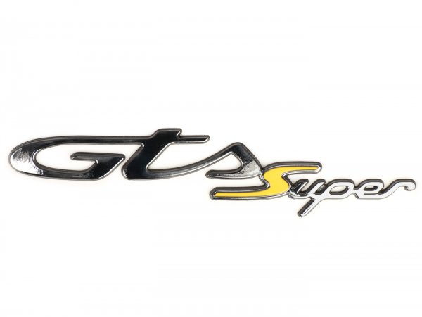 Schriftzug Seitenhaube -PIAGGIO- GTS Super - Vespa GTS Super 125 Super Tech (ZAPMA3700), Vespa GTS Super HPE 300 Super Tech (ZAPMA360, ZAPMD3101)-chrom