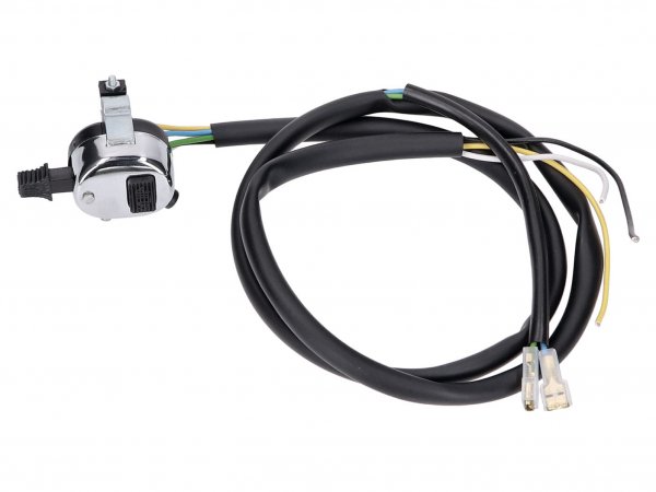 Schaltereinheit Lenker verchromt 3 Funktionen universal mit Kabel -101 OCTANE- für Mofa / Moped