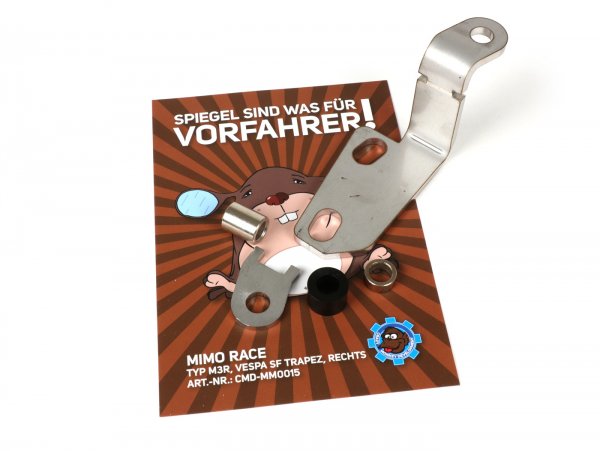 Mirror bracket -CMD MiMo Race- Vespa V50 Special, V50 Elestart - trapezoidal headlight - rhs