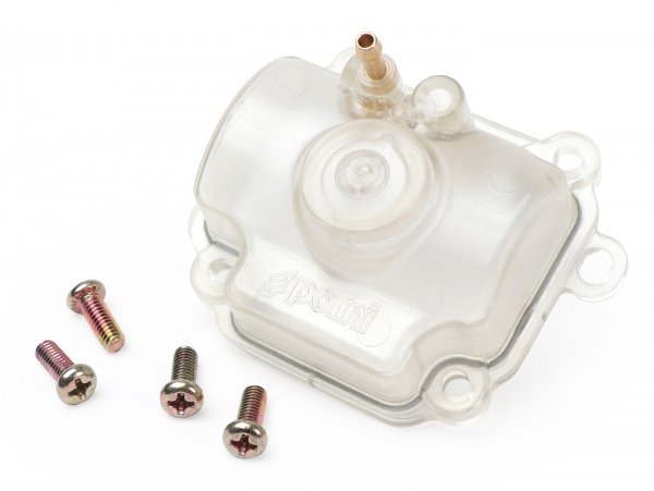Float chamber -POLINI- CP Ø=15-24mm - transparent, incl. O-ring seal and fixing screws.