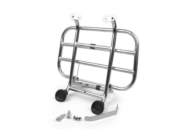 Front rack, fold down -FAR- Vespa S50, S125, S150 - stainless steel
