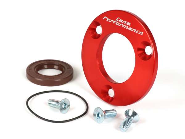 Drive side oilseal retainer plate for crankshaft bearing (drive side) with O-ring -CASA PERFORMANCE- Lambretta J50, Lui50, Cento, J125  (3 speed)