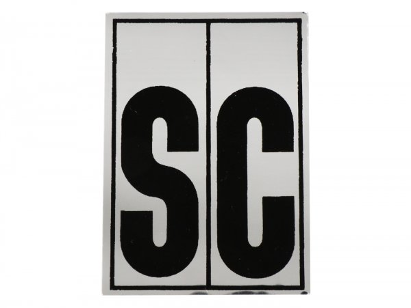 Schriftzug für Kotflügel -SC Aluminium, schwarz- Piaggio Ciao