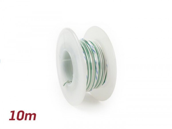 Câble électrique -UNIVERSEL 0,85mm²- 10m - blanc/vert