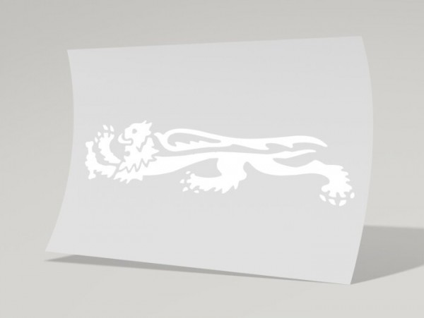 Autocollant -MALOSSI lion 240mm- droit - blanc