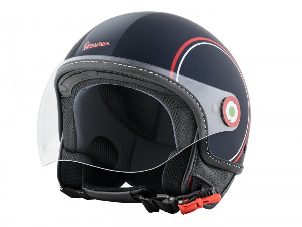 Casco -VESPA casco jet Modernist- ABS- blu rosso bianca- XL (61-62 cm)