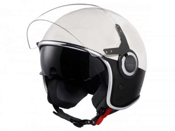 Helmet -VESPA VJ- open face helmet, Bianco / Nero Opaco - XL (61-62cm)