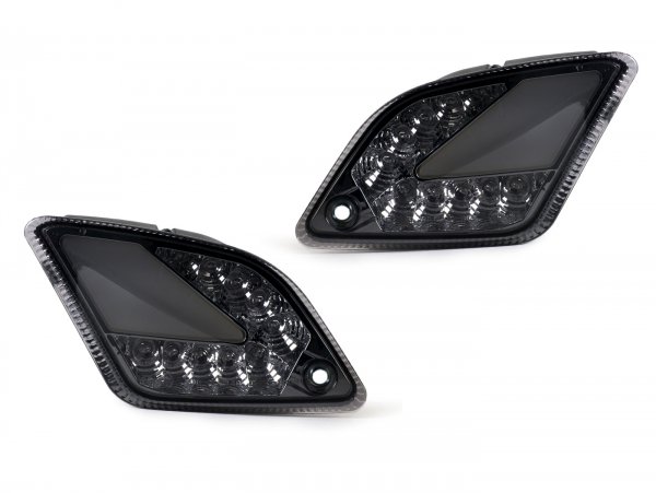 Pair of rear indicators -MOTO NOSTRA (2019-2022) dynamic LED sequential light, with position light (E-mark)- Vespa GTS 125-300 HPE (2019-2022) - smoked