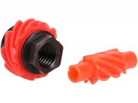 Kit caracol cuentakilómetros -BGM ORIGINAL- Vespa 10 dientes, Ø=22,8mm, Plástico + 8 dientes, l= 31mm, 2,7mm cuadrado, rojo (utilizado en Vespa V50, V90, PV125, ET3)
