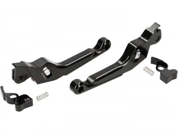 Pair of brake levers -101 OCTANE- CNC adjustable - Vespa GT, GTL, GTS, GTV, Gilera Runner - (Heng Tong) - black