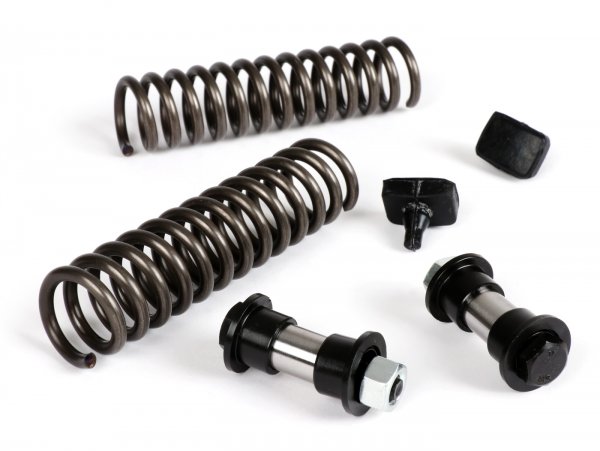 Maintenance kit axle mount -CIF- Piaggio Ciao PX, SC incl. screws, bushes, springs, rubber buffers