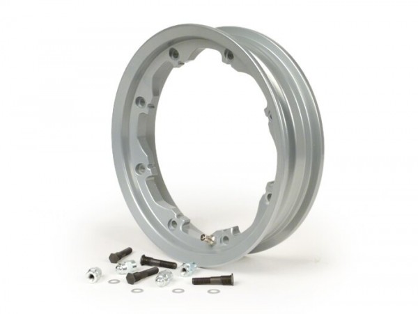 Wheel rim -CASA PERFORMANCE, tubeless, Octopus, 2.10-10 inch, aluminium-Lambretta LI  (series 1-3), LI S, SX, TV (series 2-3) - silver