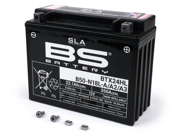 Batterie (SLA/gel), sans entretien -BS BATTERY B50-N18L-A 12N18-3A, 12V 20Ah, 205x90x162mm