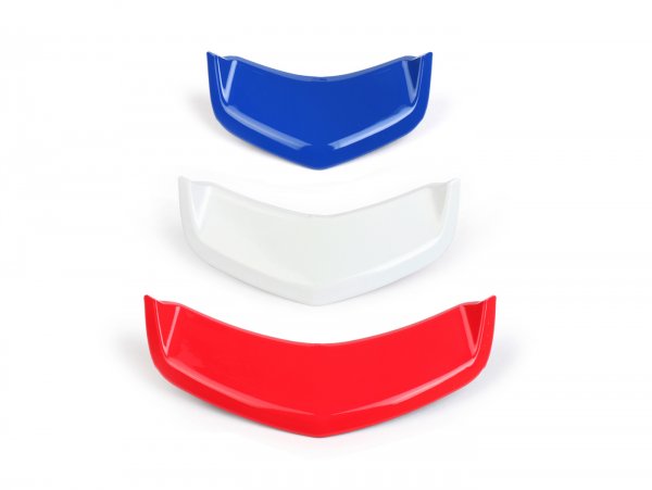 Horn grill insert, chevron set -MOTO NOSTRA, UK style- Vespa GTS125/300 (2019-2022), GTS Super (iGet/HPE), GTS Supersport (iGet/HPE), GTS Touring (iGet/HPE), GTS SuperTech (iGet/HPE), GTS Yacht Club, GTS SuperNotte