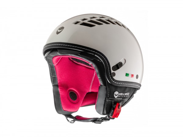 Helmet -HELMO MILANO- Demi jet, ViaColVento, pearl white - L (58cm)