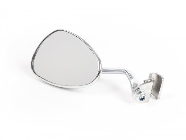 Mirror -FAR clip on- chrome universal - trapezförmig - left